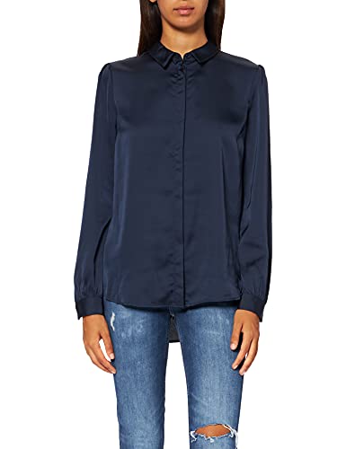 Vila Damska bluzka Viellette Satin L/S Shirt/Su-Noos, Marynarka marynarska, 36