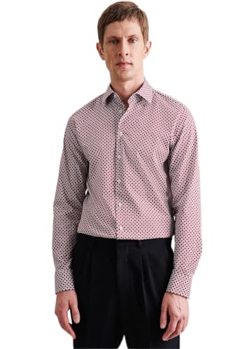 Seidensticker Męska koszula z długim rękawem o dopasowanym kroju, czerwony, 39