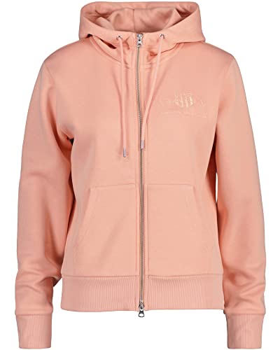 GANT Damska bluza z kapturem Tonal Archive Shield Zip Hoodie sweter z kapturem, Guava ORANGE, standard, Guava Orange, XXL