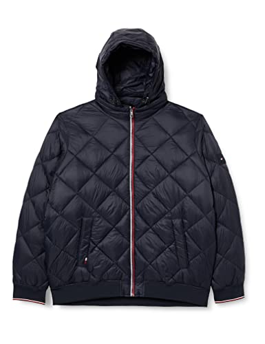 Tommy Hilfiger Męska kurtka z pikowanym kapturem Bt-Diamond - B wyściełana, Pustynne niebo, 5XL
