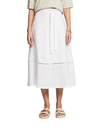 ESPRIT Collection Damski 043EO1D303 spódnica, 100/biała, 36, 100 / biały, 36