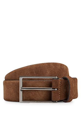 BOSS 50470776 Męski pasek Calindo Sz35 ze skóry welurowej z zapięciem z logo z metalu, Nowy - Rust/Copper220, 90