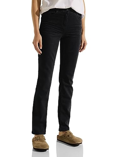 Cecil Damskie spodnie jeansowe Straight, czarny, 28W / 30L