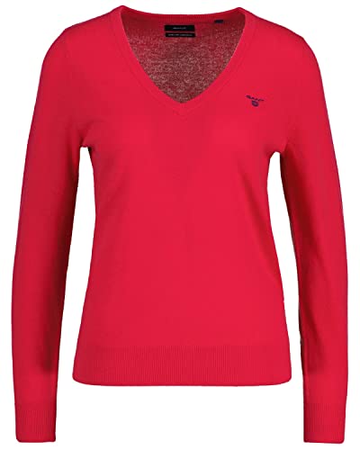 GANT Damski sweter MD. Extrafine Lambswool z dekoltem w serek, Sunset PINK, XS
