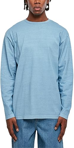 Urban Classics Męski T-Shirt Heavy Oversized Garment Dye Longsleeve horizonblue L, niebieski poziomy., L