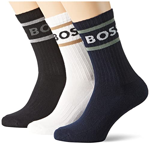 BOSS Męskie skarpetki 3P Rib Stripe CC Regular_Socks, Open Miscellaneous966, 43-46, Open Miscellaneous966, 43-46