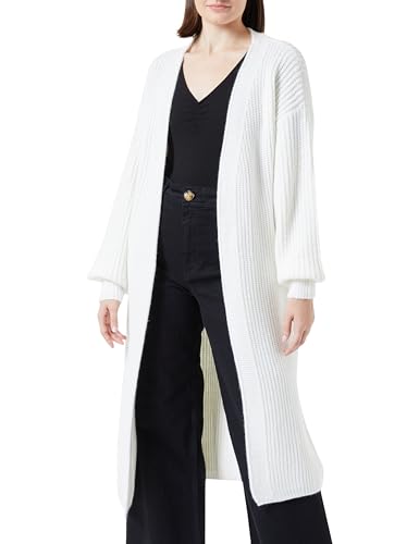 CARNEA Damski długi kardigan 25825306-CA04, biały, M/L, biały, M-L