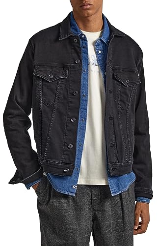 Pepe Jeans Kurtka męska Pinner, Czarny (Denim-XF8), XS