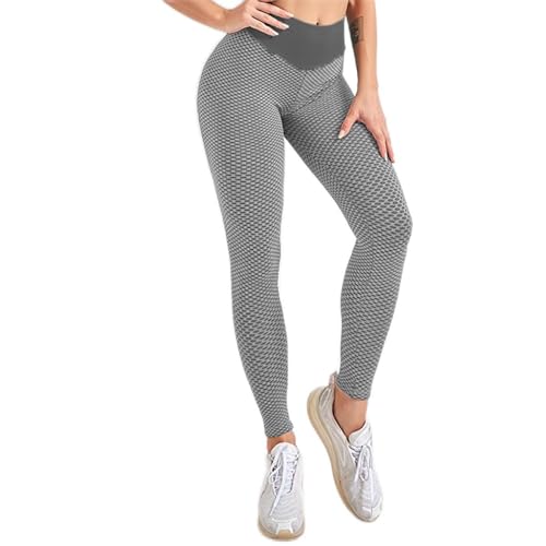 EULLA Legginsy do jogi z wysokim stanem dla kobiet, Szary 03, S