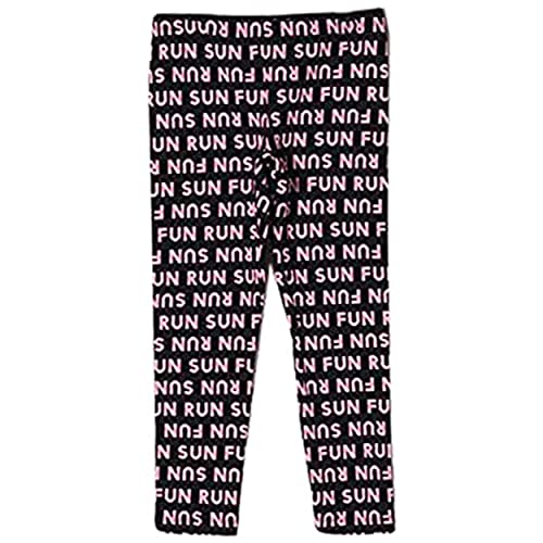 United Colors of Benetton Legginsy Dziewczyny i Dziewczyny, Allover Czarny Różowy Napis 66q, S
