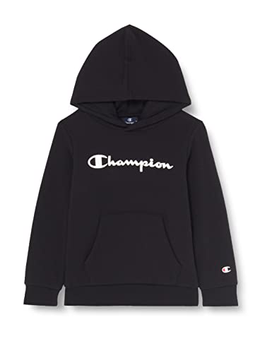 Champion Bluza chłopięca Legacy American Classics-Ultra Light Powerblend Fleece Logo Hooded, czarny, 5-6 Lat
