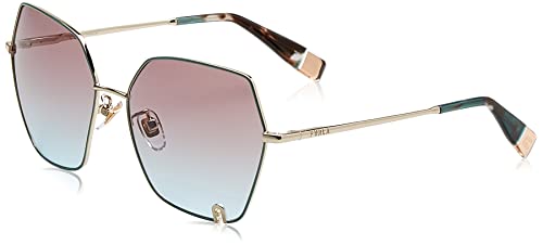 Furla Unisex SFU599 okulary przeciwsłoneczne, złote, rozmiar 58, złoto, 58