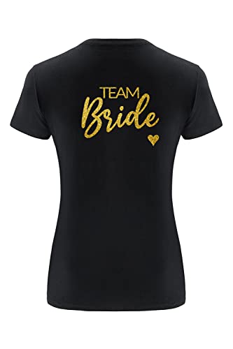 ERT GROUP Oryginalna i oficjalnie licencjonowana przez Babaco czarna koszulka damska, wzór Team Bride 003, nadruk dwustronny, rozmiar S