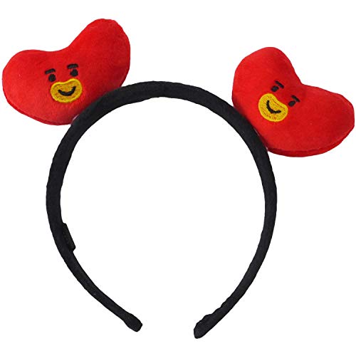 Concept One damska BT21 Line Friends 3D pluszowa haftowana opaska na głowę, czarny/czerwony, jeden rozmiar