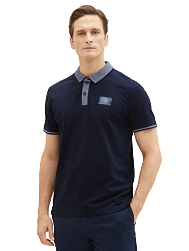 TOM TAILOR Męska koszulka polo, 1036428, 10668-Sky Captain Blue, L, 10668 - Sky Captain Blue, L