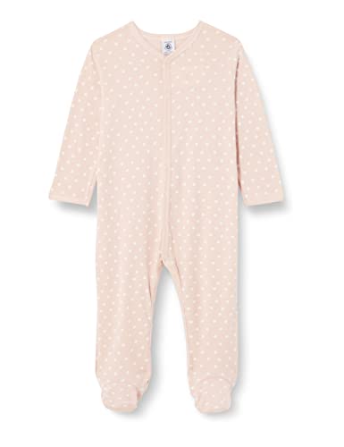 Petit Bateau Piżama Śpiąca Dobrze Dziewczynka, Saline Rose/Marshmallow White, 0-3 miesięcy