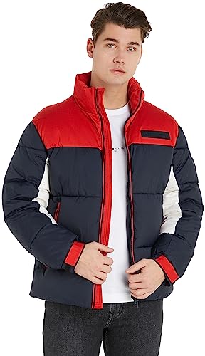 Tommy Hilfiger New York męska kurtka puchowa, tkana, Rwb Kolorowy blok, S