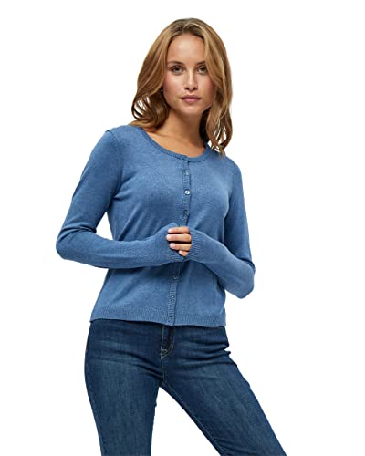 Minus Damski kardigan New Laura, dżinsowy niebieski melanż, L