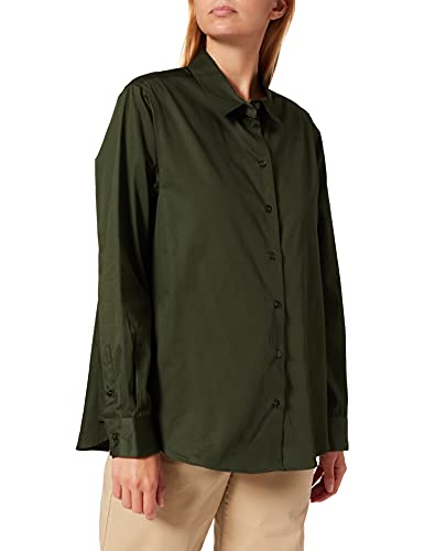 Seidensticker Bluzka damska - Regular Fit - długi rękaw - 100% bawełna, zielony, 38
