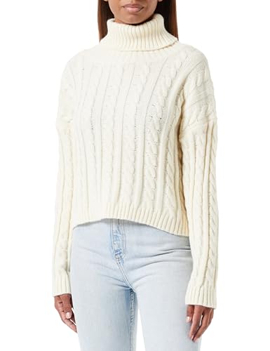 Libbi myMo damski sweter z golfem z golfem, akryl, wełna, biały, rozmiar XL/XXL, biały (wollweiss), XL