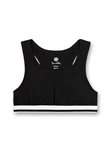 Sanetta Dziewczęcy biustonosz sportowy czarny, Super Black, 176 cm