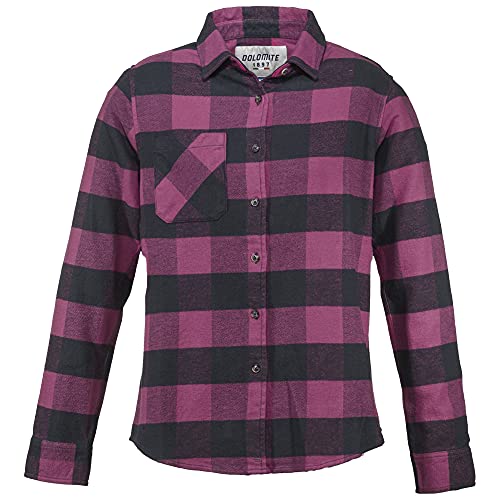 Dolomite Damska koszula biznesowa Camisa WS Flanell Check Dark Blue/Sorbet PINK, M, Ciemnoniebieski/Sorbet Pink, M