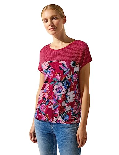 Street One Damska koszulka koronkowa, jagodowy różowy, 36