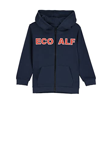 ECOALF, Bluza dziecięca Islalf, Bawełna, Tkanina z recyklingu, Bluza dziecięca z zamkiem błyskawicznym, Niebieski Indygo, 10 lat