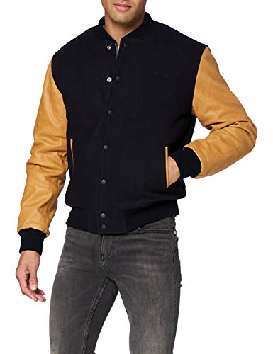 Schott NYC Męska kurtka skórzana Lcusa, Navy/Cognac, M