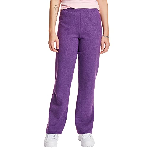 Hanes Damskie spodnie dresowe EcoSmart z otwartym dnem, Fioletowy Splendor Heather, L