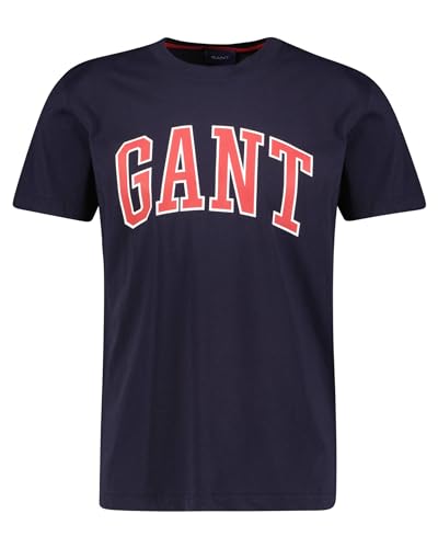 GANT Męski t-shirt MD, niebieski (Evening Blue), standardowy, niebieski (Evening Blue), S