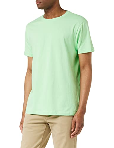 Build your Brand Męski T-shirt z okrągłym dekoltem, basic, męski, z bawełny, z okrągłym dekoltem, dostępny w wielu kolorach, rozmiary XS-5XL, zielony (Neo Mint), L