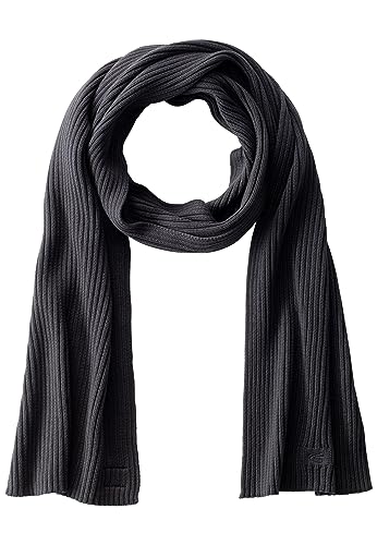 camel active Męski szalik z dzianiny, czarny, jeden rozmiar