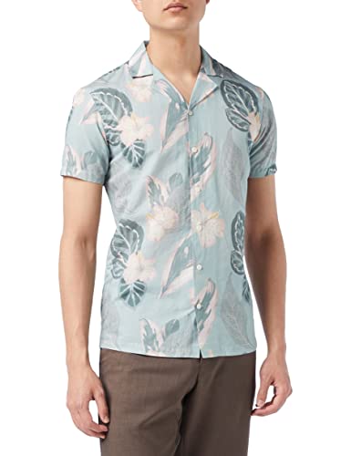 Hackett London Męska koszula z nadrukiem tropikalnym, 0aamulti, 3XL