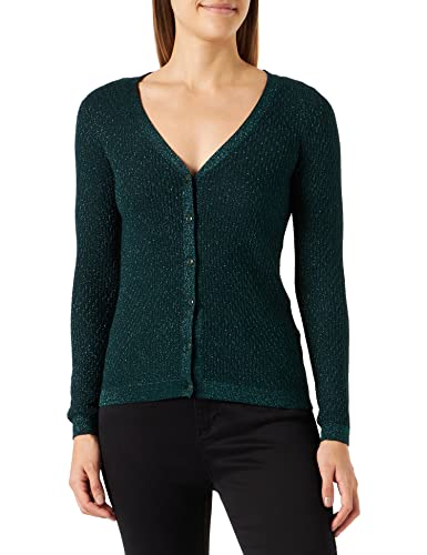 Naf Naf Damska kurtka z dzianiny Mlucie Cardi, ciemnozielony, XS