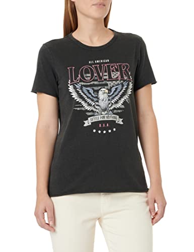 ONLY TALL Women's ONLLUCY REG S/S TOP JRS NOOS TLL T-shirt, czarny/nadruk: Lover, S, czarny/nadruk: na całej powierzchni, S-Tall