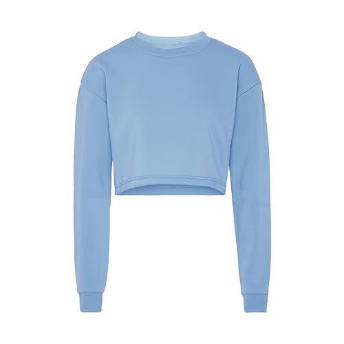 Sidona Damska bluza z długim rękawem ze 100% poliestru, z okrągłym dekoltem, jasnoniebieska, rozmiar XL, jasnoniebieski, XL
