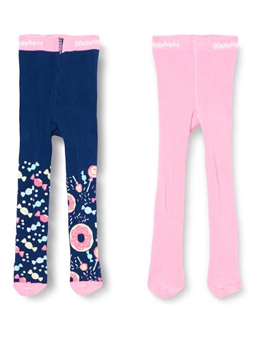 Playshoes Unisex dziecięce cukierki, zestaw 2 par rajstopy, morskie/różowe, normalne