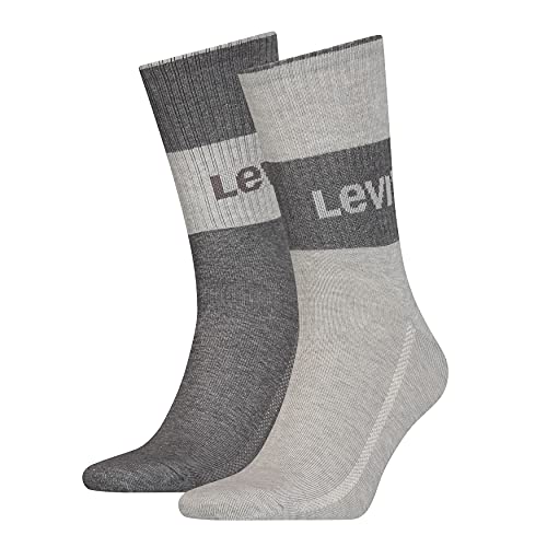 Levi's Unisex Plant Based Dying Cut 2 Pack Short Sock, Grey Combo., 43 EU