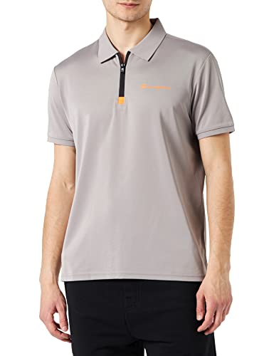 Champion Męska koszulka polo Legacy Gallery z poliestru Knit Active All Day Zip Polo Shirt, Grigio Pietra, XL