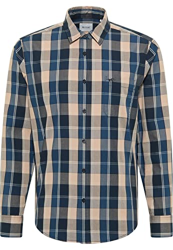 MUSTANG Męska koszula Style Clemens Casual CH klasyczna koszula, Check_Blue_beżowy Combo 12399, XL, Check_blue_beżowy Combo 12399, XL