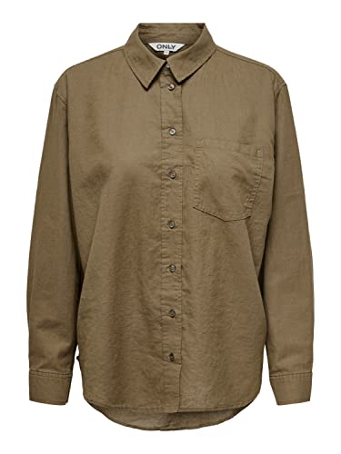 ONLY Damska koszulka Onltokyo L/S lniana Blend PNT Noos Bluzka, Cub, M