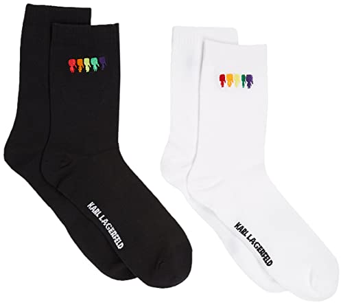KARL LAGERFELD Męskie skarpety K/Pride 2 sztuki, czarne/białe, 35-38