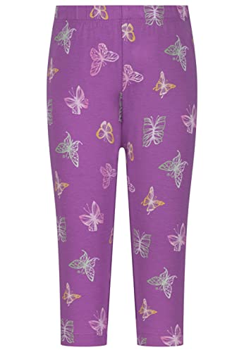 SALT AND PEPPER Dziewczęce legginsy Capri Butterfly AOP, Sweet Purple, normalne, Sweet Purple, 104 cm