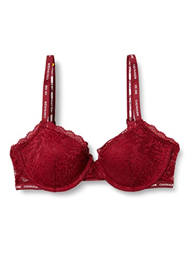 calvin klein Damski lekki wyściełany balcon biustonosz balkonetki, czerwony dywan, 30DD, Czerwony dywan, 65E