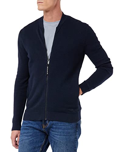 TOM TAILOR Męskie Kardigan z trwałej wełny bambusowej 1032287, 10668 - Sky Captain Blue, M