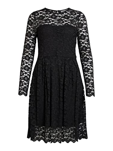 Vila Sukienka damska, Vikalila, L/S Lace Noos, czarna, XL, czarny, XL