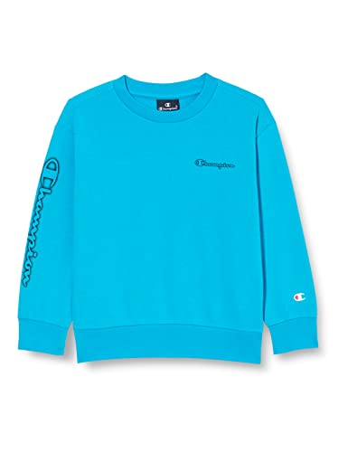 Champion Bluza dziecięca Legacy Neon Spray Powerblend Small Logo Crewneck bluza, Jasnoniebieski, 3-4 Lat