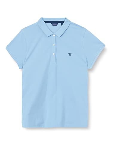 GANT Damska koszula polo Summer Pique, Gentle Blue, standardowa, Gentle Blue, XXL