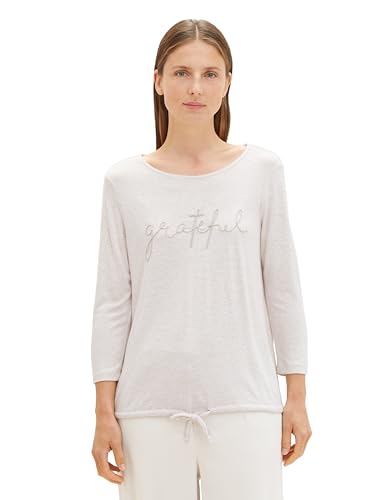 TOM TAILOR T-shirt damski, 27789 - Smooth Light Sand Melange, L